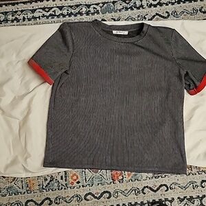 Zara Top size small black with white pinstripes